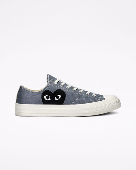 Tenisi Barbati Converse x Comme des Garçons PLAY Chuck 70 Gri Negrii | RO GV13CH876